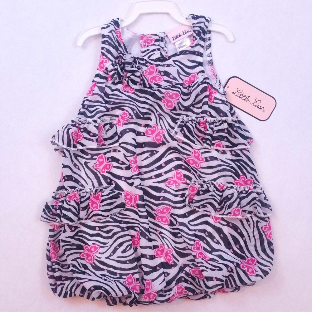 Fancy butterfly zebra sleeveless blouse top 24mo